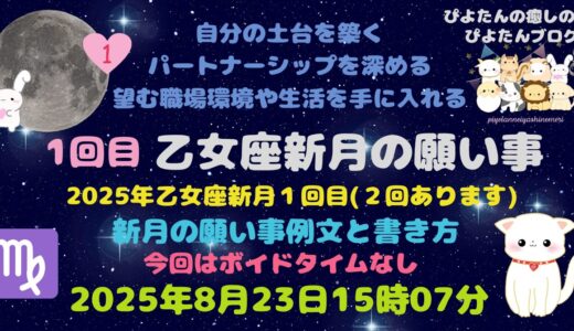乙女座新月の願い事例文と書方