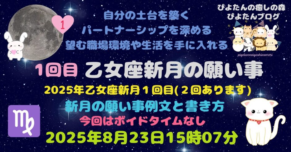 乙女座新月の願い事例文と書方