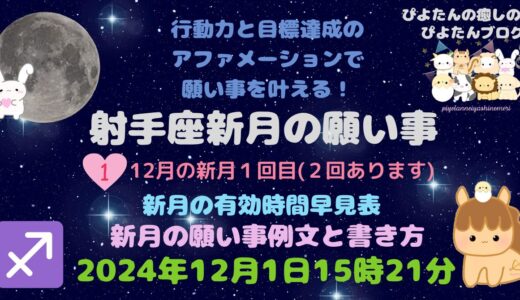 2024年射手座新月の願い事例文と書き方