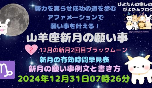 2024年山羊座新月の願い事例文と書き方 ブラックムーン