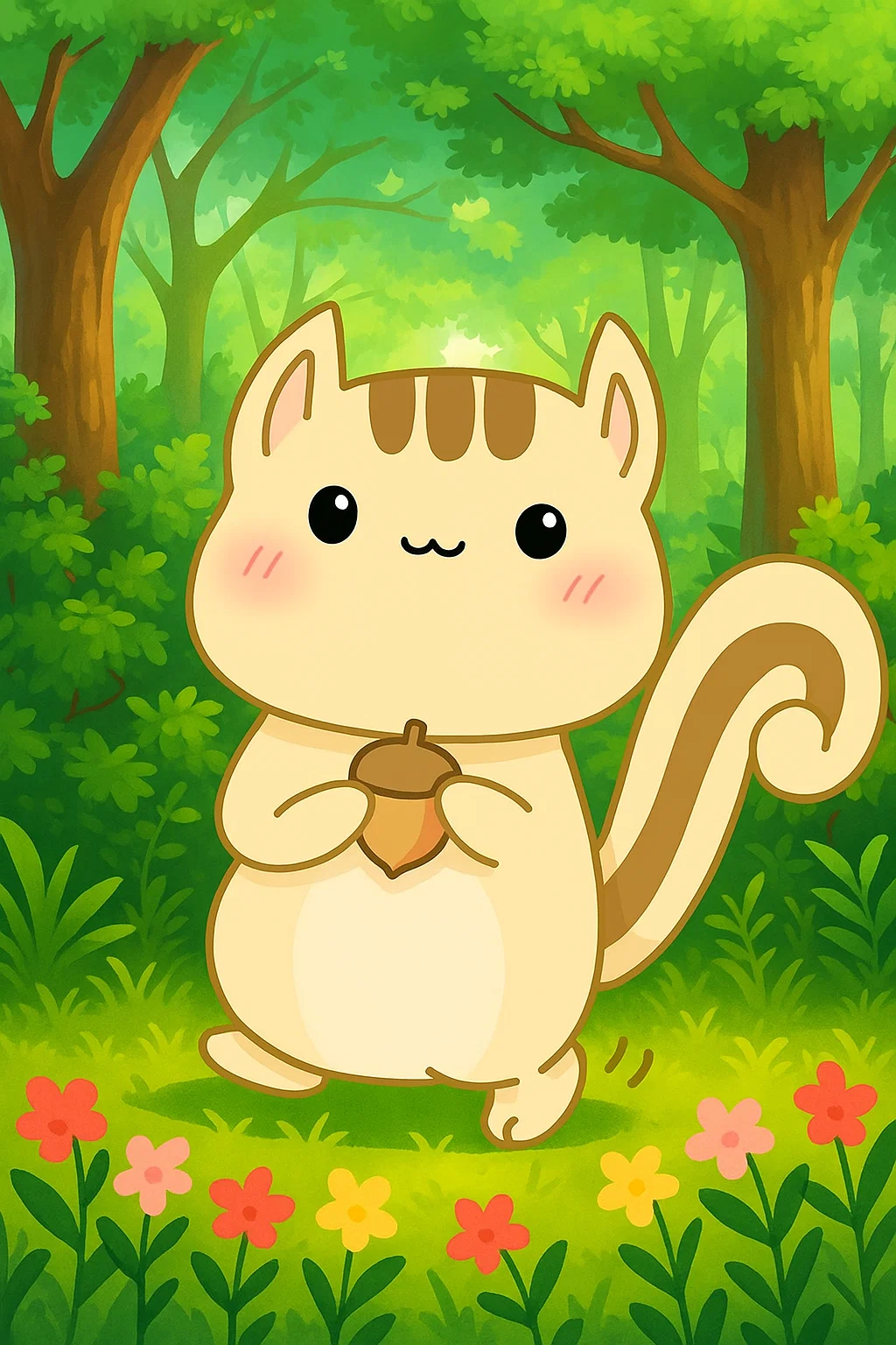 りすたんが散歩しているときのイラスト