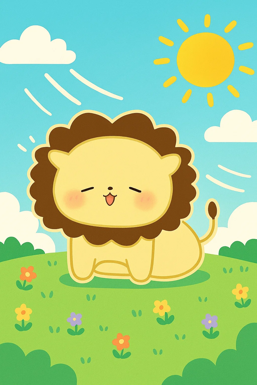 ししたんが外で遊んでいる様子のイラスト